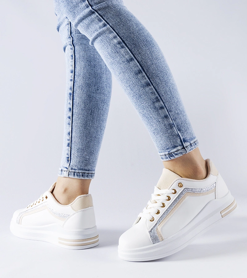 Biela tenisky na platforme Mayfield