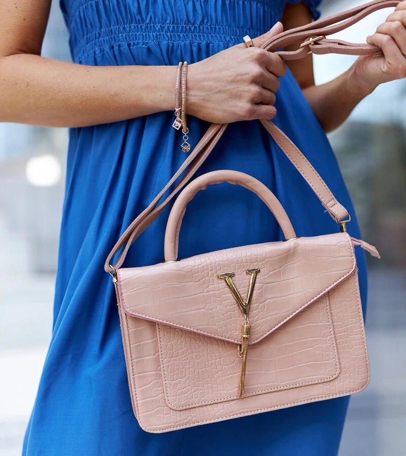 Kabelka na plece s motívom krokodílej kože Barsa