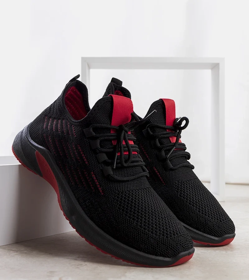 Čierno-červené športové tenisky Brownle