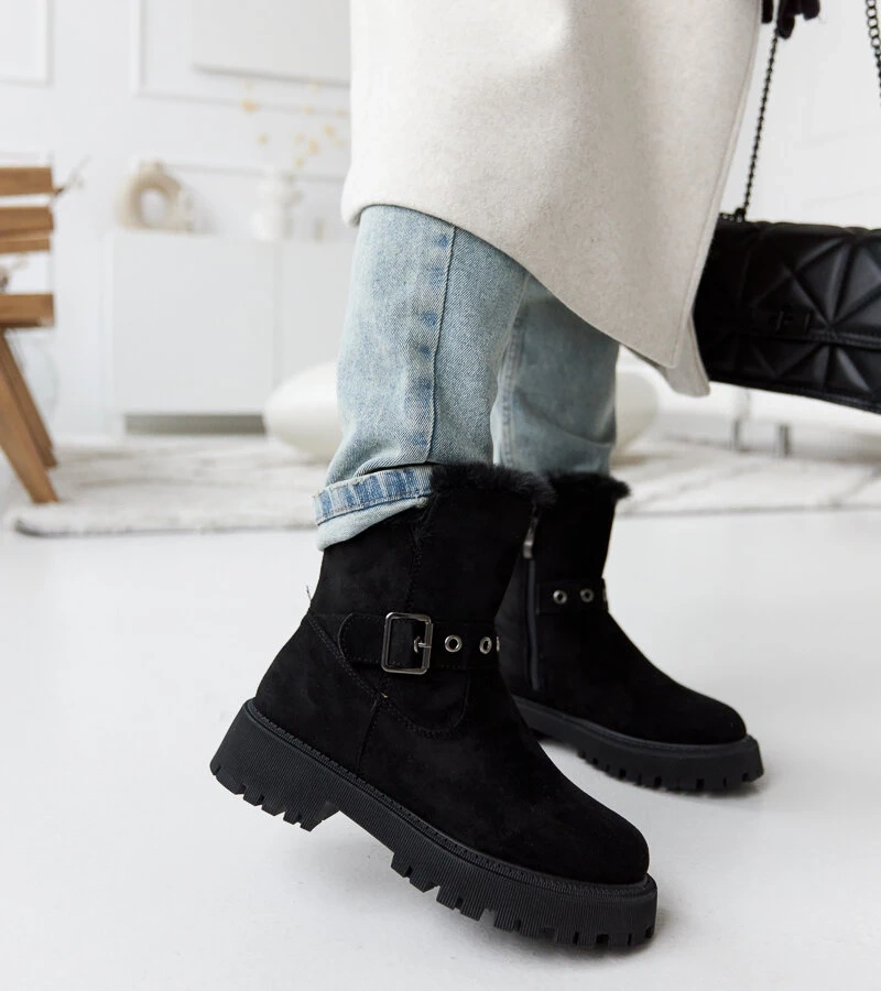 Čierne zateplené čižmy z ekokože Arturo