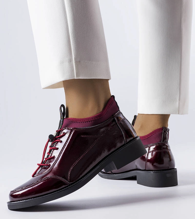 Bordové lakované poltopánky Thomazo