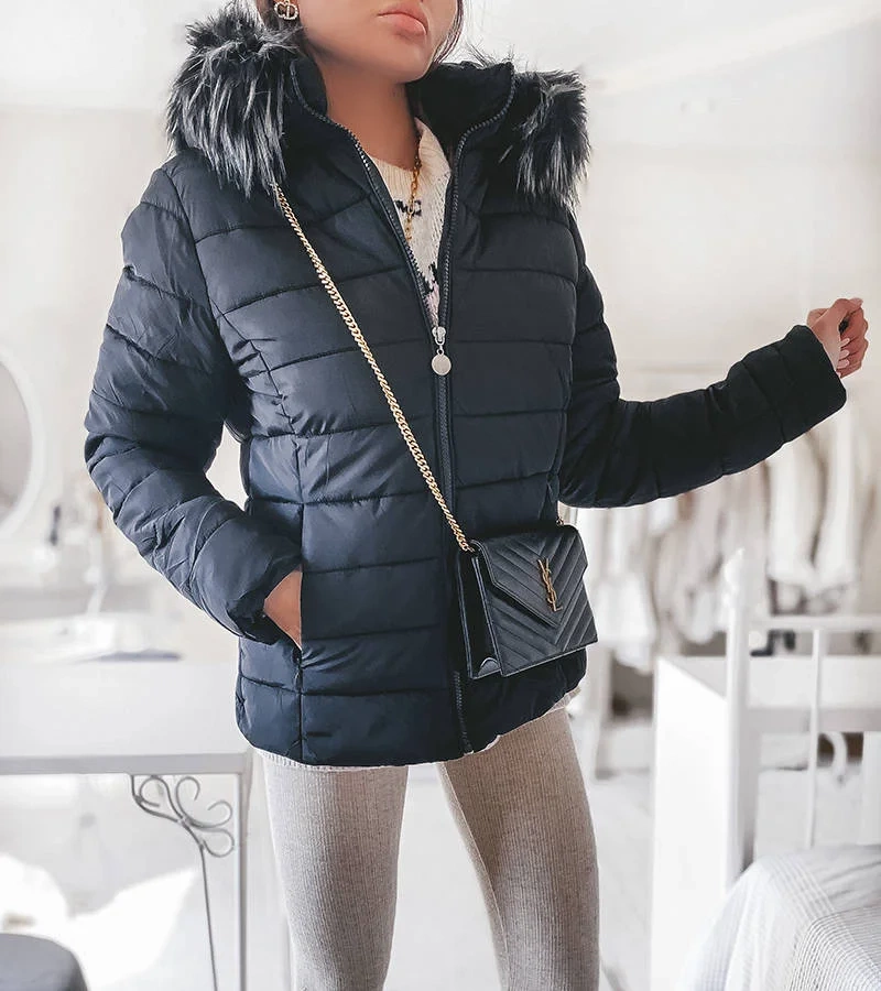 Čierna prešívaná bunda Reed