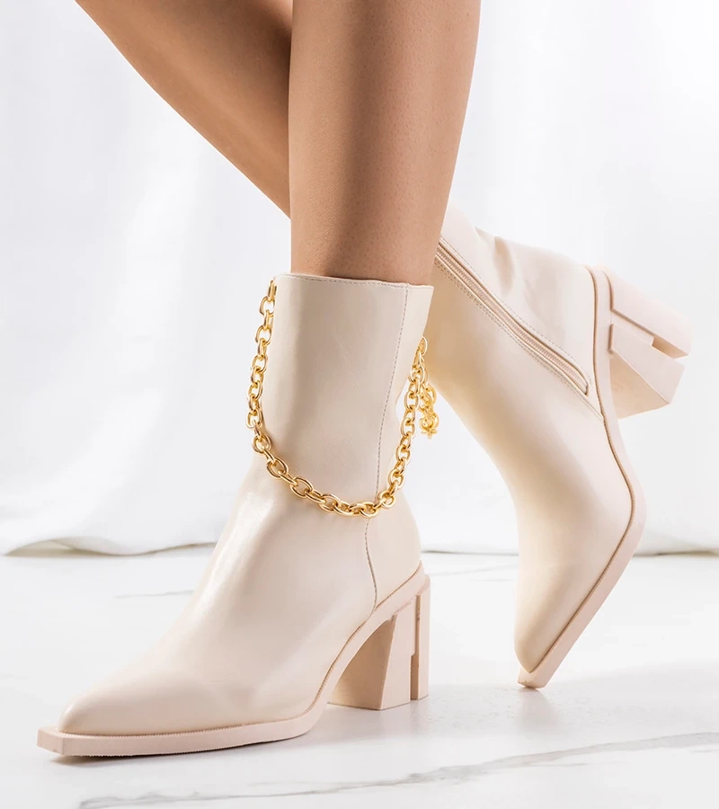 Béžové kovbojské topánky Massa