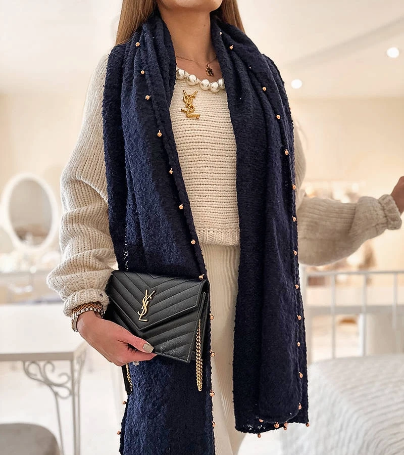 Čierno modrá šatka Aria