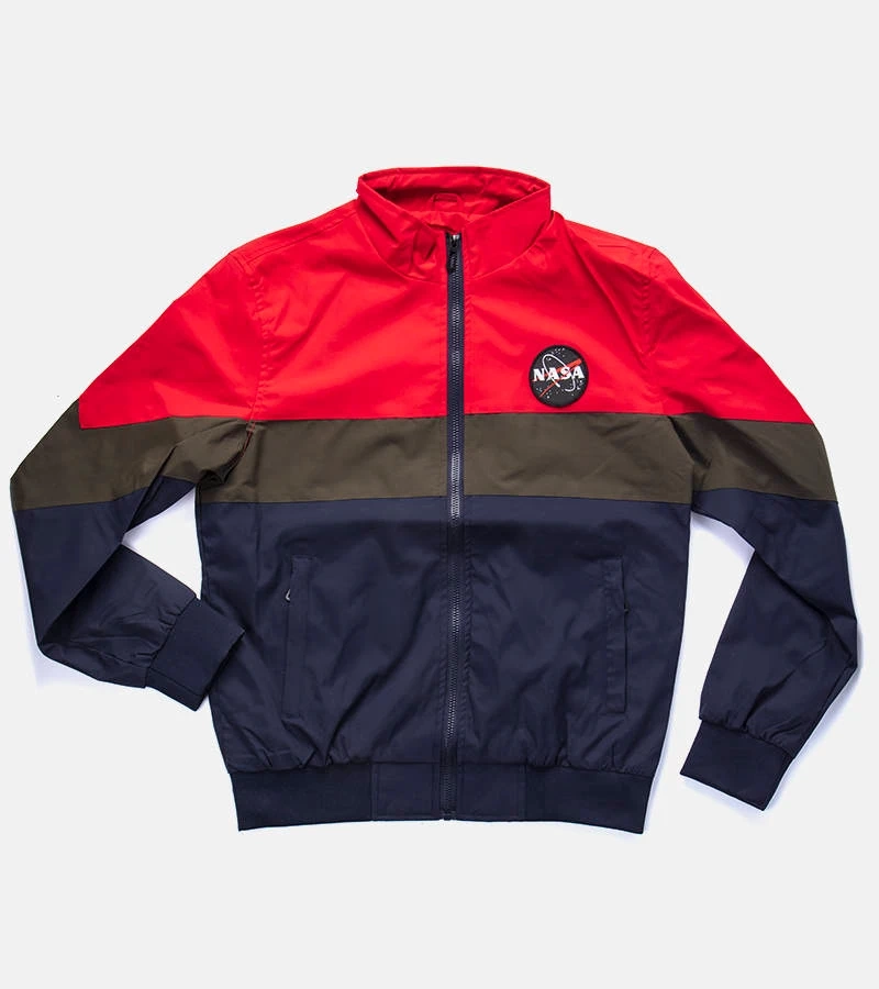 Pánska červená bunda so stojacím golierom Marmion