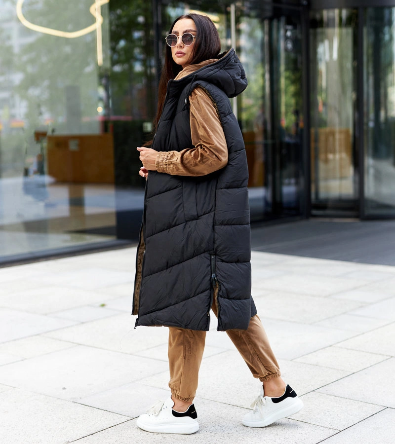 Čiernohnedá obojstranná vesta Simona