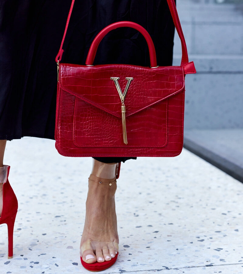 Kabelka cez rameno s motivom krokodílej kože Barsa