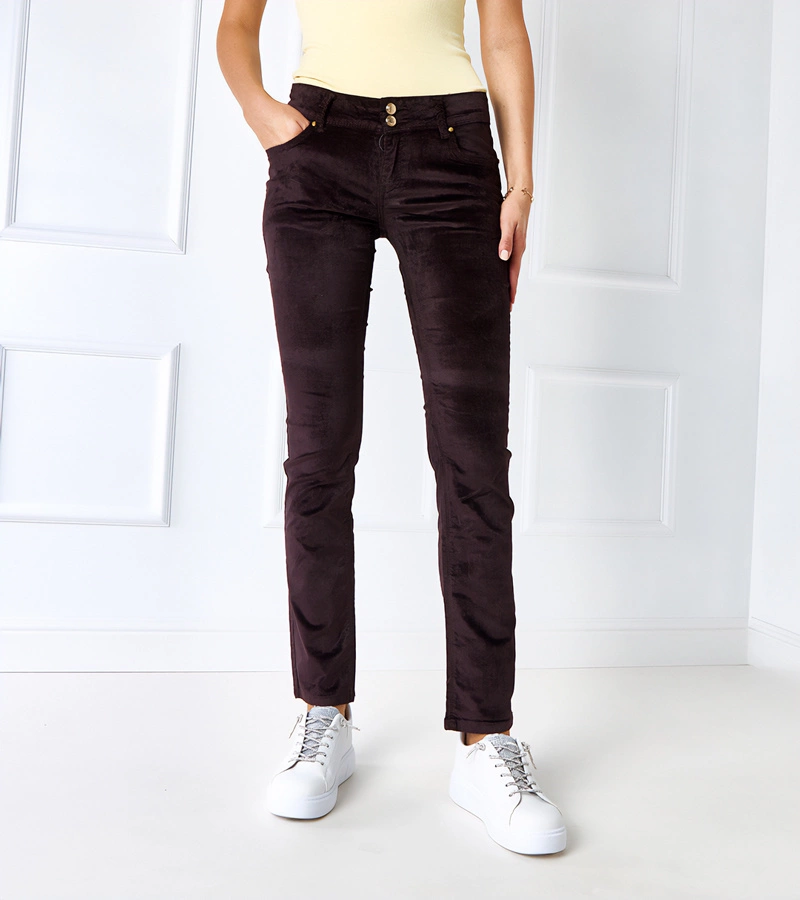 Hnedé látkové nohavice Authier