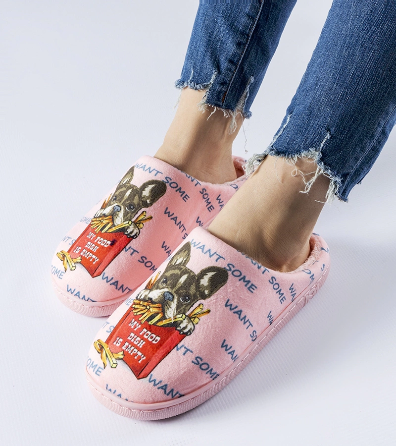 Ružové mäkké papuče Frenchfries