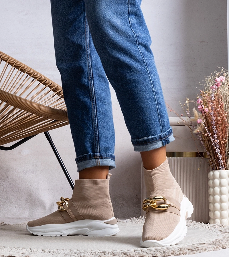 Taryn hnedé tenisky s reťazou