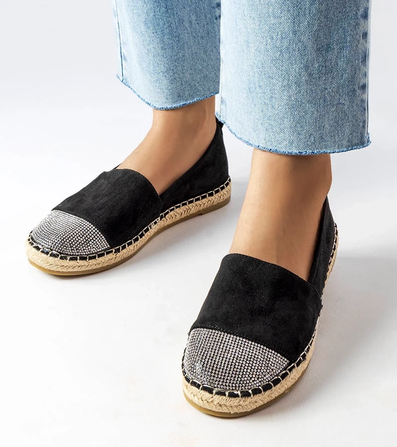 Čierne espadrille mokasíny Magali