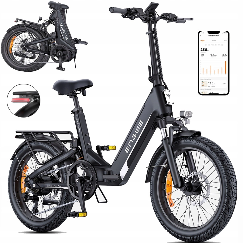 Skladací elektrický bicykel Engwe L20 3.0 13.5AH 120HP olejová brzda 20