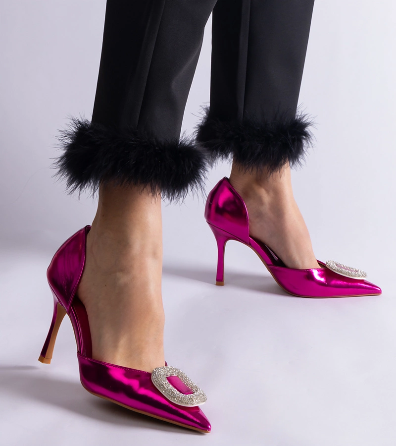 Ružové lodičky zdobené zirkónmi Coluga