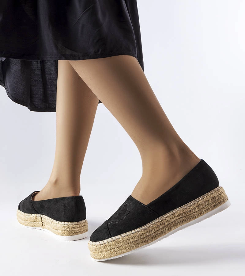 Čierne espadrilky na platforme Beaudry