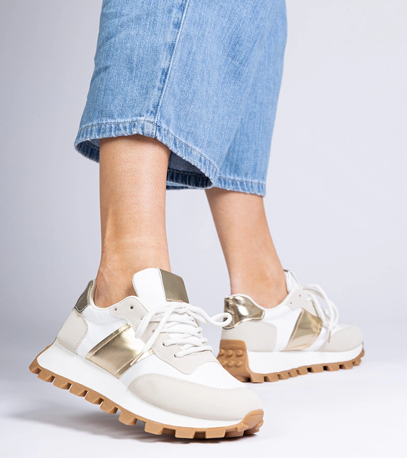 Béžové tenisky s viditeľným protektorom Restia