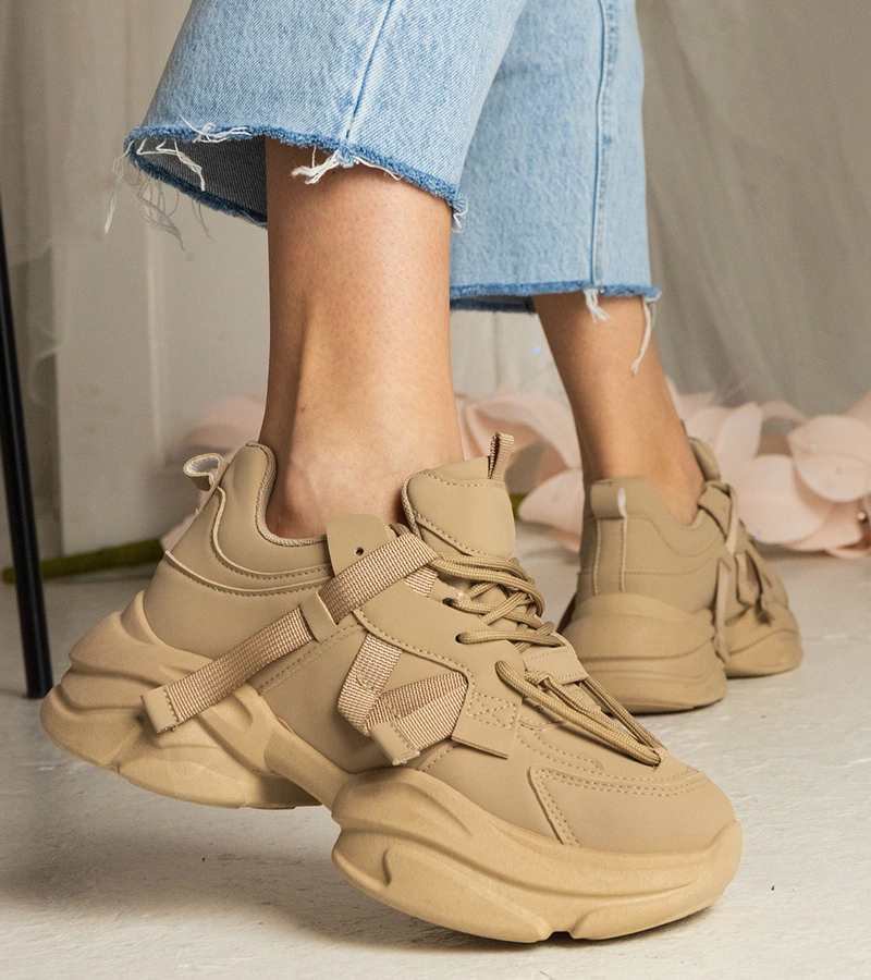 Hnedé dámske masívne športové tenisky Zarina