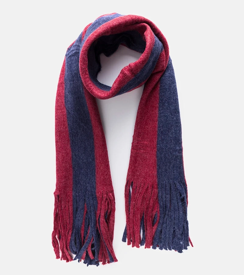 Čierno-červená šatka s lemovaním od Lana