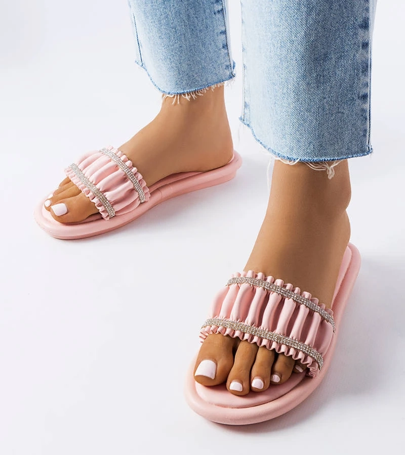 Ružové žabky so zirkónmi Anapor