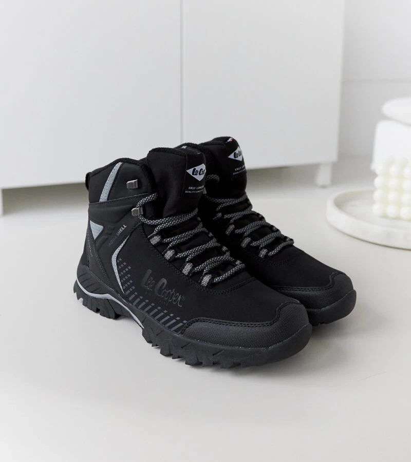 Čierne vyhrievané pánske trapery LCJ-22-01-1399M BLACK