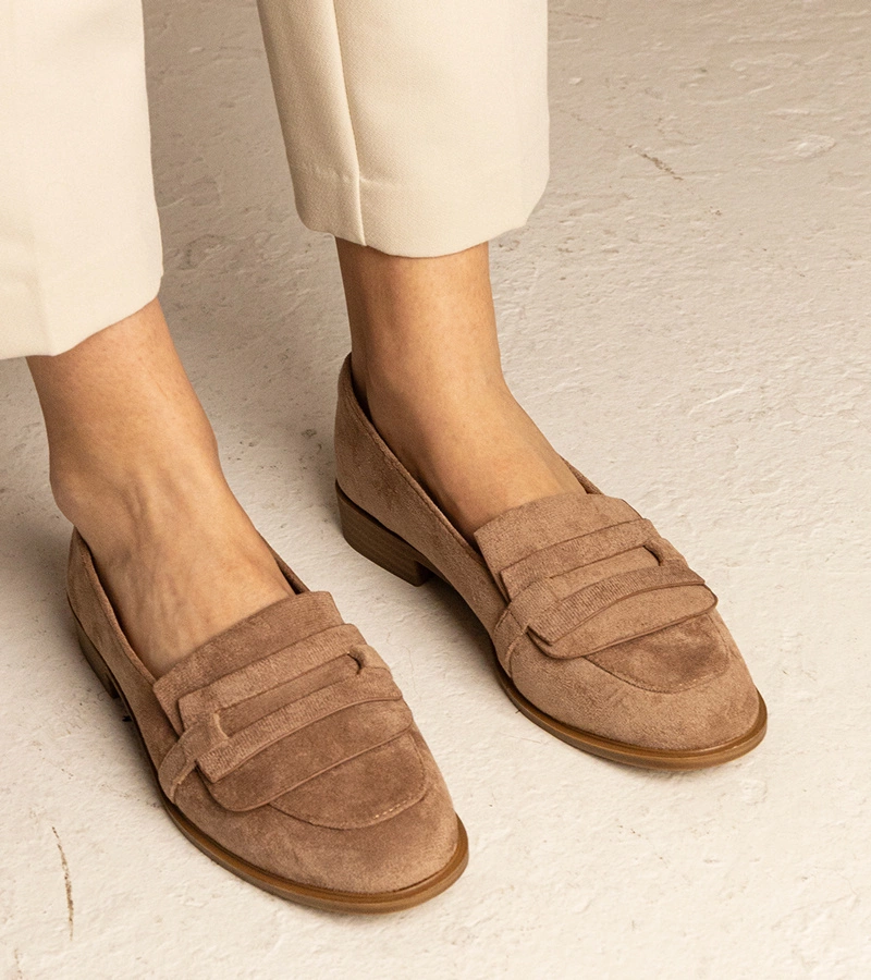 Hnedé dámske klasické mokasíny z ekosemišu Laiza