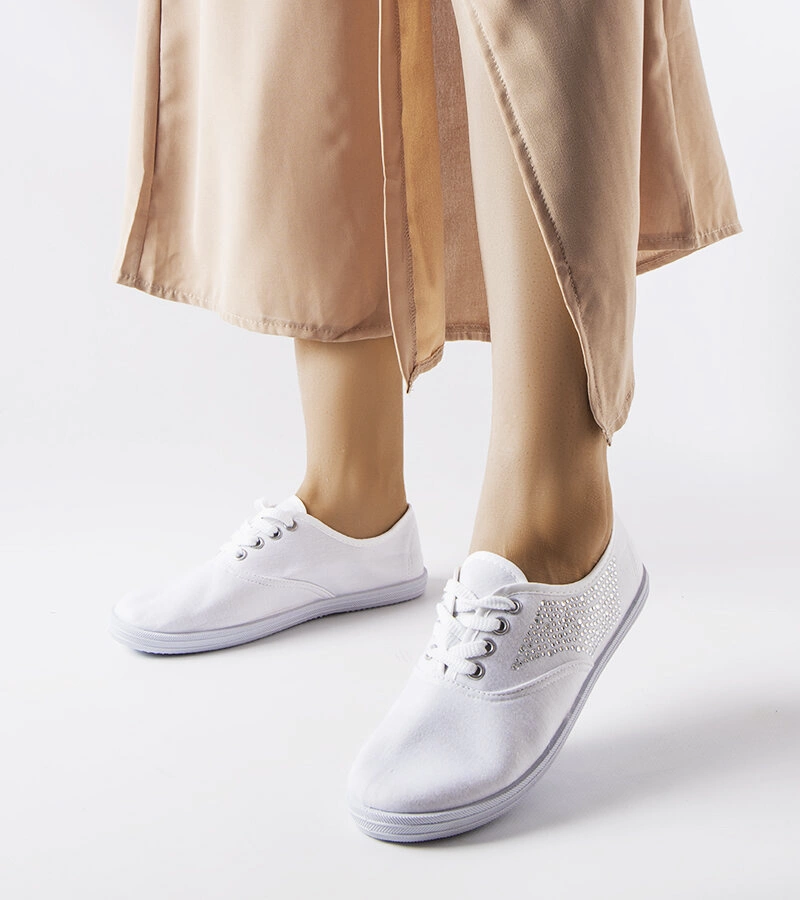 Biele tenisky so zirkónmi Godfrey