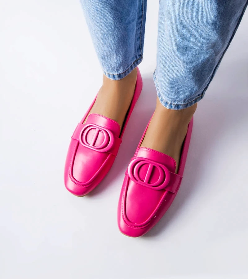 Ružové mokasíny s prackou Poissonnier