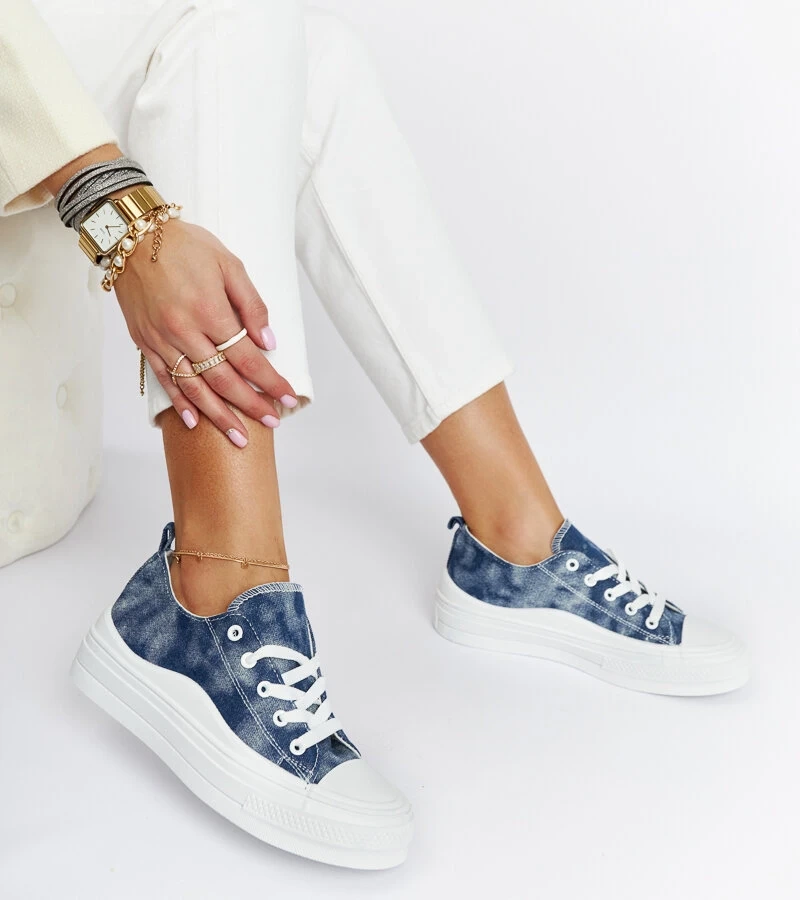 Modré tenisky na platforme Blais