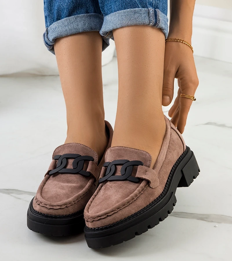 Hnedé semišové poltopánky Gabriella