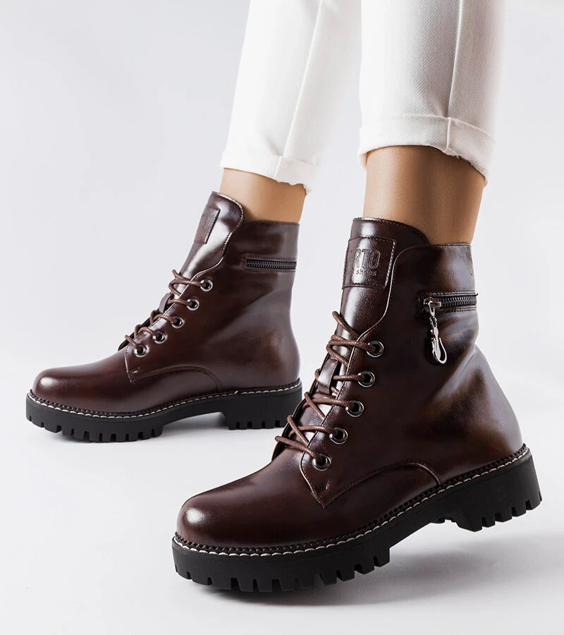 Hnedé šnurovacie tašky Eloisa