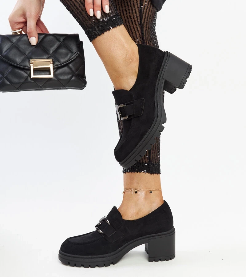 Čierne poltopánky s koženou vložkou Vinceza