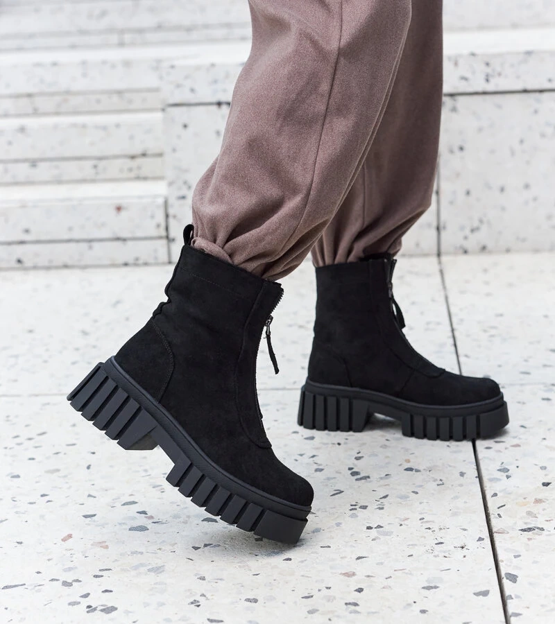 Azzurra čierne zateplené čižmy na zips