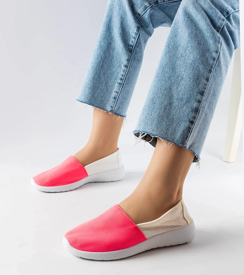 Bielo-ružové slip-on tenisky od Winding