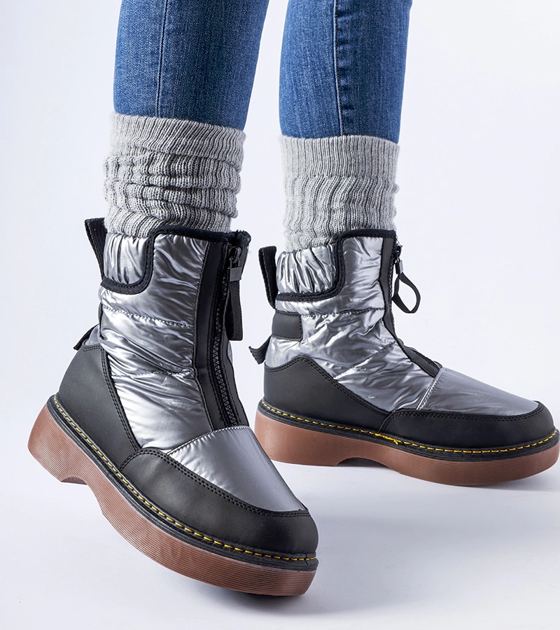 Sivé tepané snehule na zips Callisto