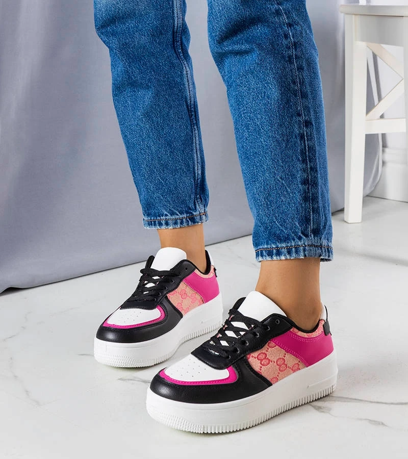 Ružovo-čierne dámske tenisky Luzia