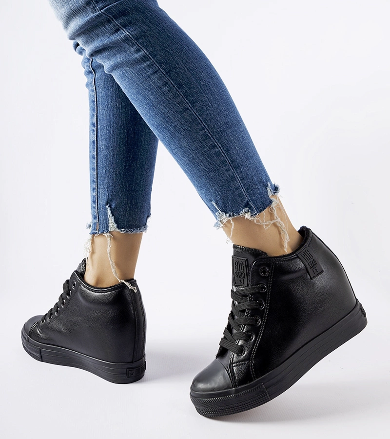 Čierne tenisky na platforme Big Star MM274001