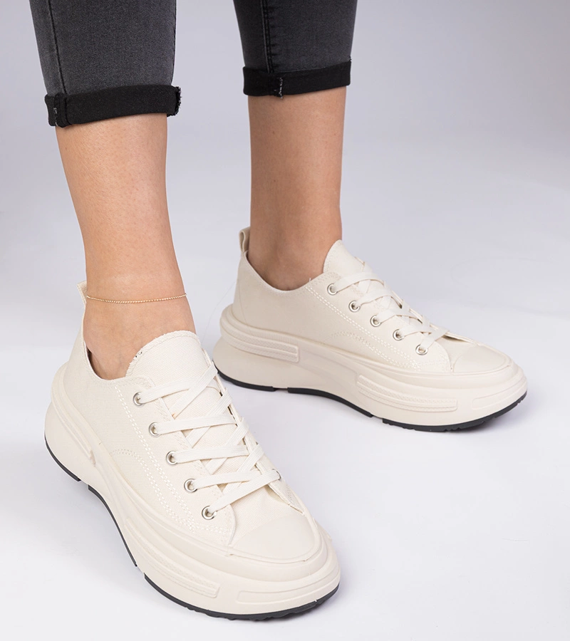 Béžové dámske plátenné tenisky Katerin