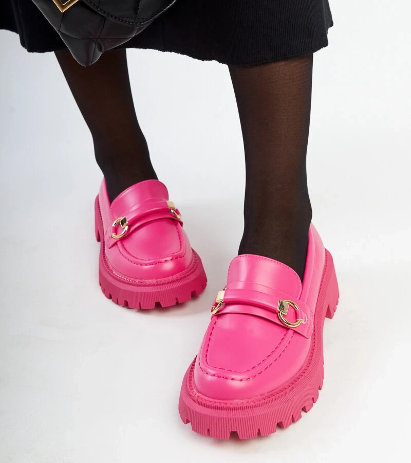 Tmavo ružové mokasíny s prackou Lasima