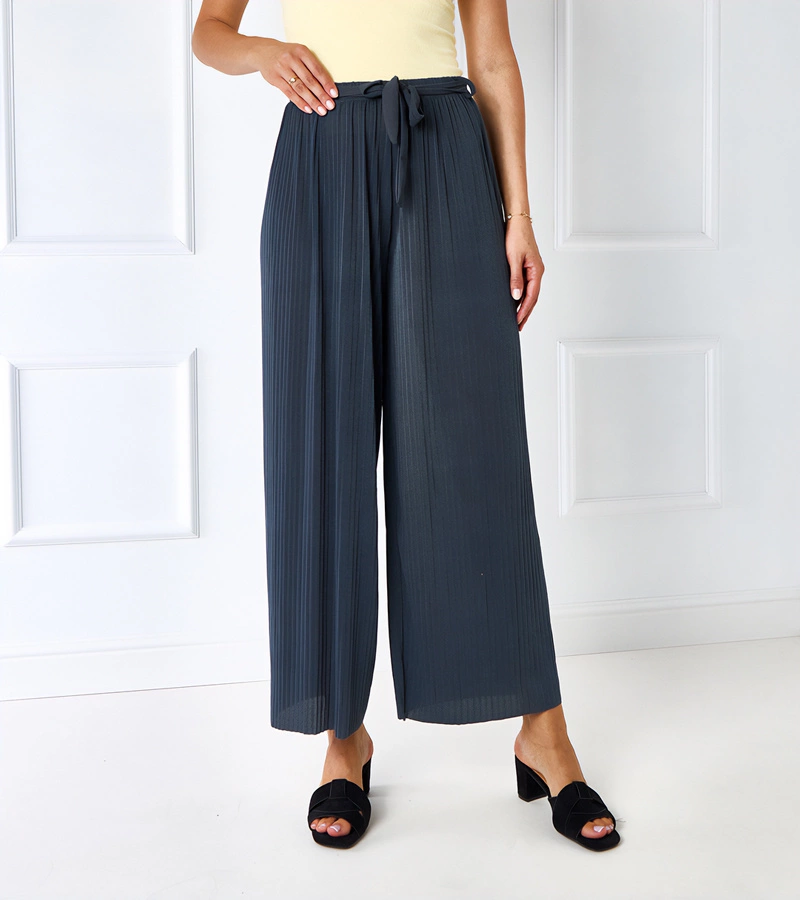 Šedé plisované nohavice Claudette