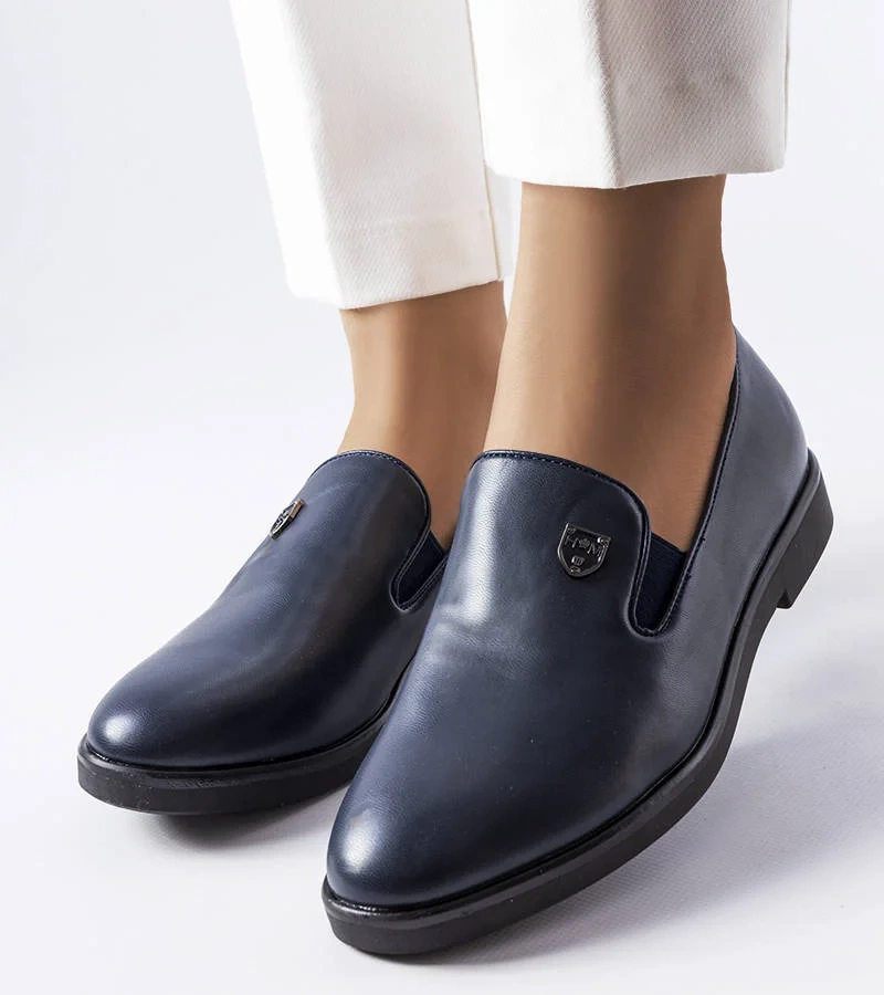 Tmavomodré hladké poltopánky Concord