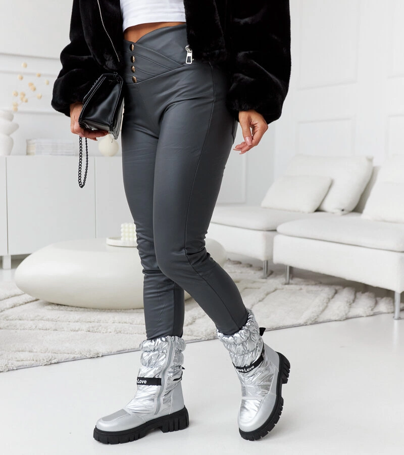 Sivé zateplené legíny Djor D95530 GREY