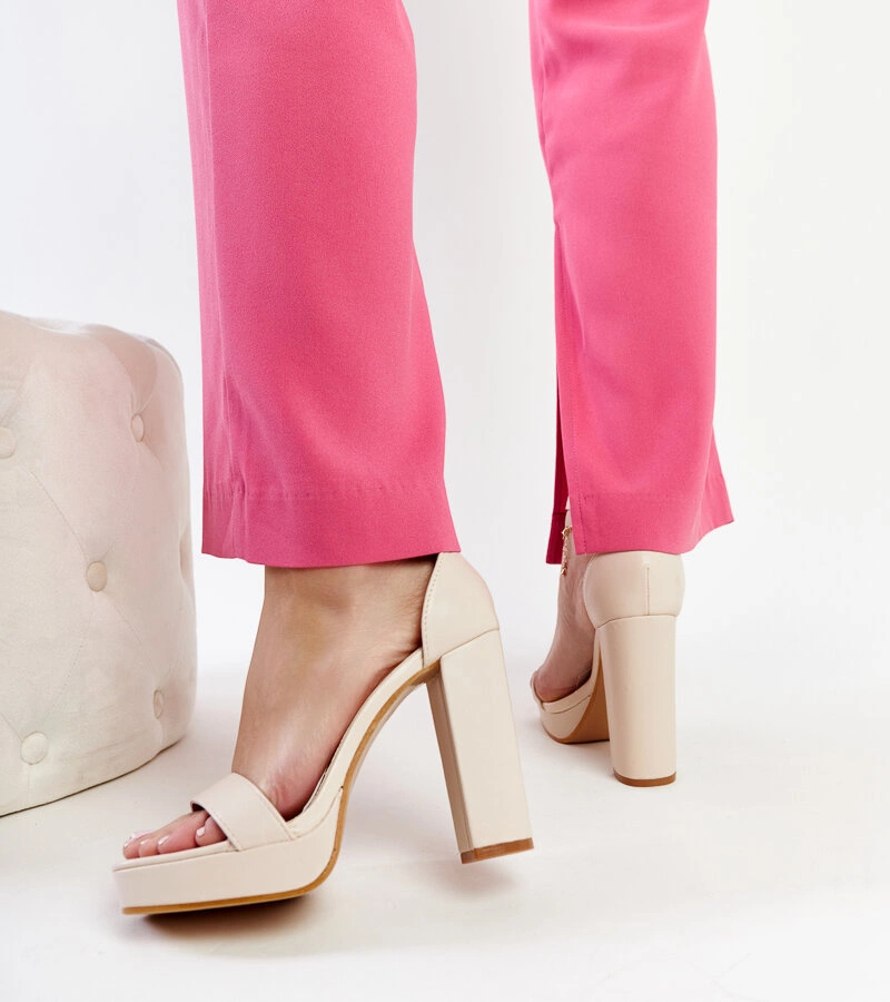 Bežové sandále na vysokom stĺpiku Nariman