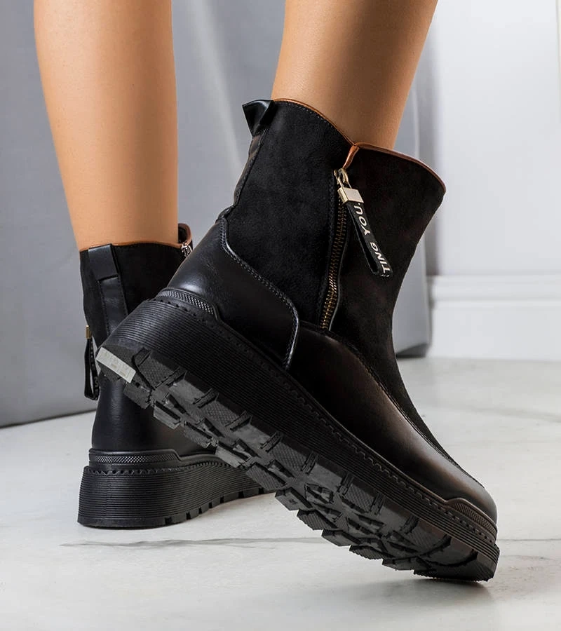 Čierna izolovaná botki s platformou Niklas