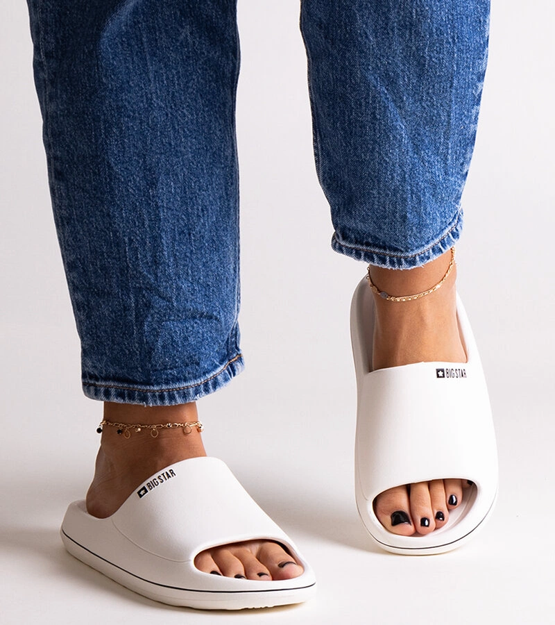 Biele šľapky Big Star NN274A043