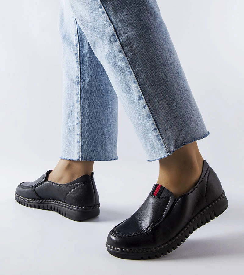 Čierne poltopánky Sorum slip-on