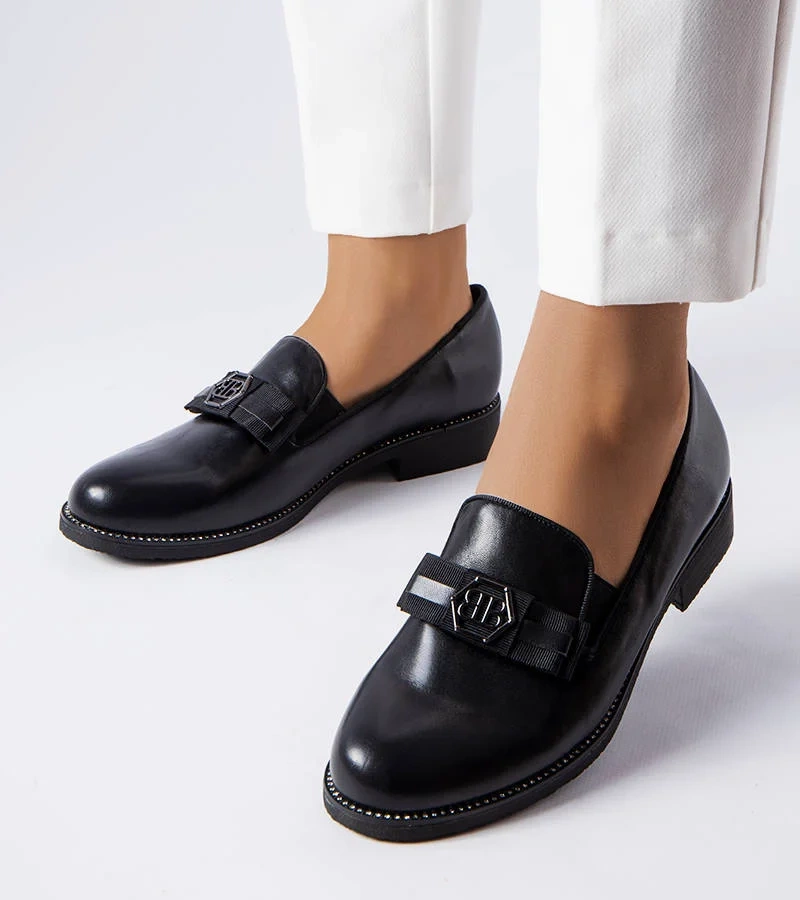 Čierne zdobené mokasíny Tanguy