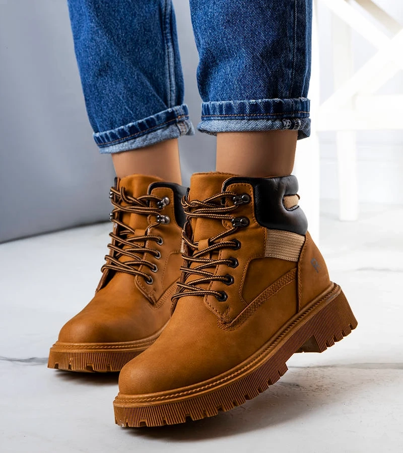 Hnedé zateplené traperské topánky Nadel