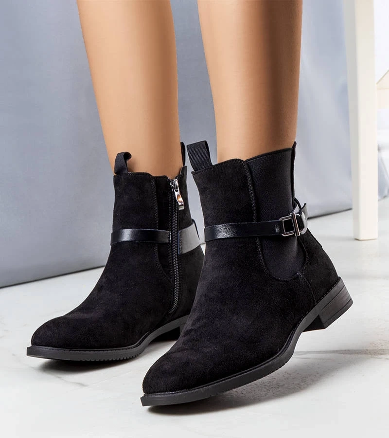 Čierne zateplené klasické botki Odila