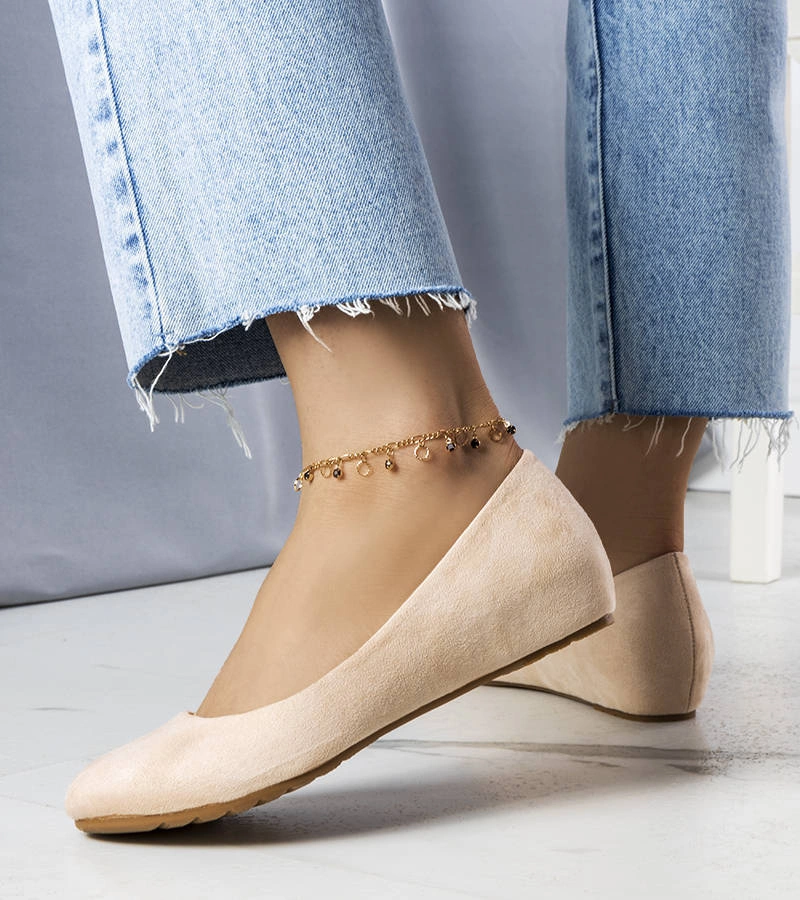 Béžové balerínky s nízkymi podpätkami Sylvia