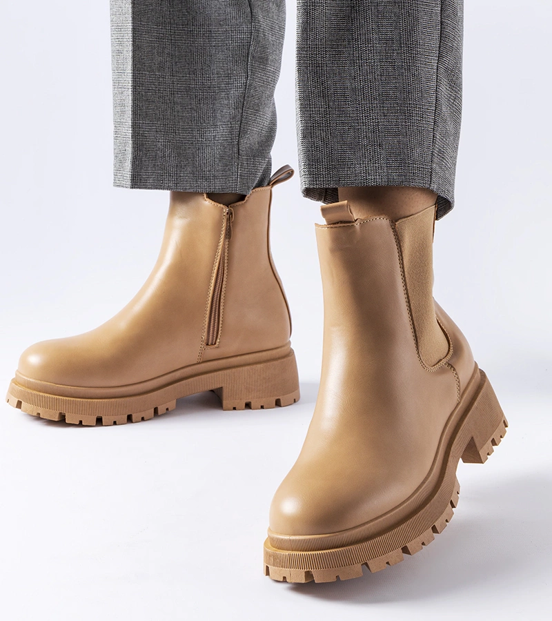 Beige zateplené klasické členkové topánky Olmedo