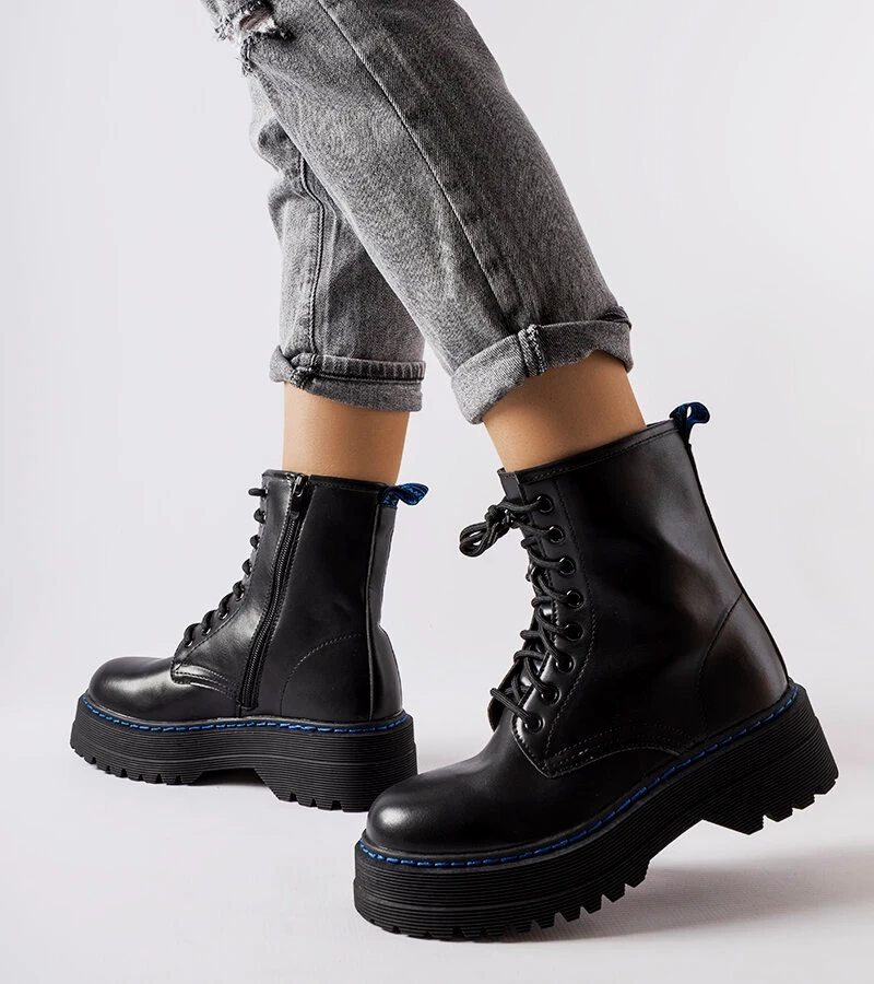 Čierne zateplené pracovné čižmy Stiles.